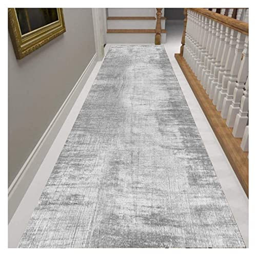 Siunwdiy Teppich Läufer Flur 40X120CM Küche hellgrau abstrakt Muster Lang Modern rutschfest Waschbar Vintage Polyester Meterware Anpassbar Fur Schlafzimmer Wohnzimmer Fußmatten
