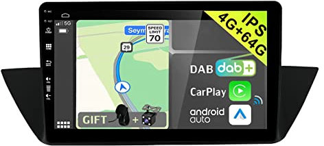 YUNTX [DAB-4G+64G] Android 13 Autoradio für BMW X1 E84 (2009-2015)-[Integriertes DAB+/CarPlay/Android Auto/DSP/GPS]-10.1” IPS 2.5D Touch-Screen-MIC+Kamera-USB/MirrorLink/Bluetooth 5.0/Lenkradsteuerung
