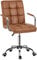 Yaheetech Bürostuhl ergonomischer Schreibtischstuhl Drehstuhl Drehocker Arbeitshocker mit abnehmbare Armlehnen Computerstuhl höhenverstellbar aus Kunstleder Retro-Brown
