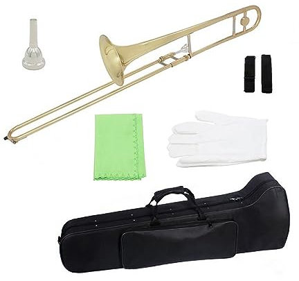 Emajor B-Alt-Posaune, Musikinstrument, professionelle Band-Posaune, Messing, mit Koffer (gelb)