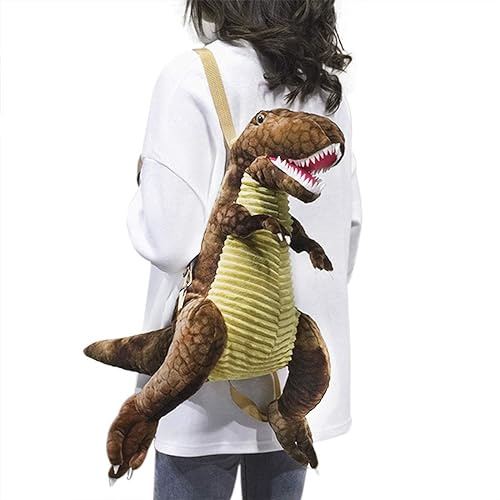 YJZQ Kinderrucksack Dinosaurier Rucksack 3D Dinosaur Plüschrucksack Kindergartenrucksack Niedlich Schultasche Tier-Rucksäcke Reisetaschen für Mädchen Jungen