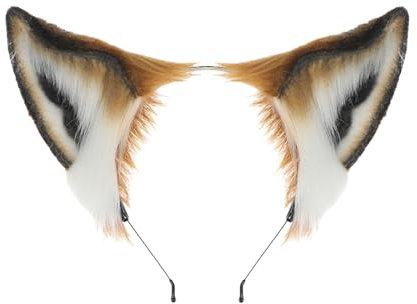 Dodheah Bandeau de Renard Bandeau Oreilles de Loup Oreilles de Chat L'anime Cosplay Animaux Accessoires Halloween Costume de Noël Carnaval Fêtes Marron