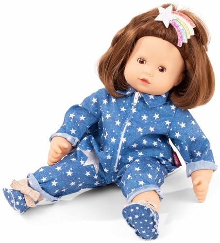 Götz 2427117 Maxy Muffin Mein Stern Puppe - 42 cm große Babypuppe mit braunen Schlafaugen, braune Haare und Weichkörper - Weichkörperpuppe in 9-teiligen Set