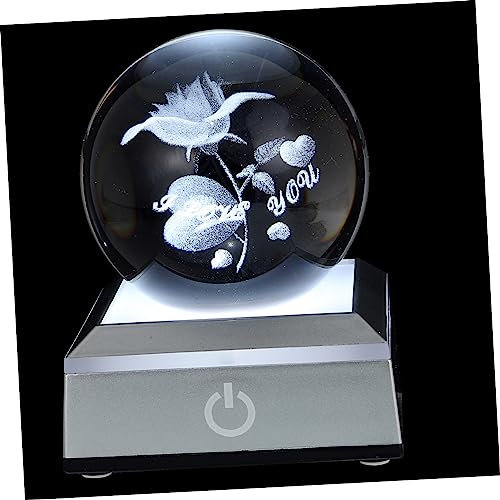 Cabilock Attrape-Soleil 3D en Forme De Rose Intérieure Décoration Dintérieur Sphère en Cristal pour La Saint-Valentin