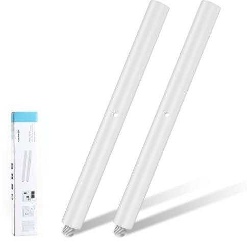 Vondynote 16 Speaker Pole, White - 2-Pack Universal Fit Subwoofer Speaker Stand - Alloy Steel - Max Load 121 lbs (55 kgs) - Painted Finish