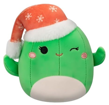 Squishmallows Peluche Maritza Le Cactus de Noël avec Un Chapeau de Noël 12 cm Original 2024