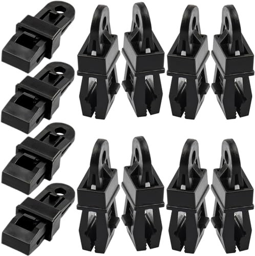 KEWAYO 12Pcs Tarp Clip Clamp, Hochleistungs Plane Clips Set Sofortige Markisenklemme für Zelte Tarp Caravan Garden Shade Stoff Boot Abdeckung, Schwarz