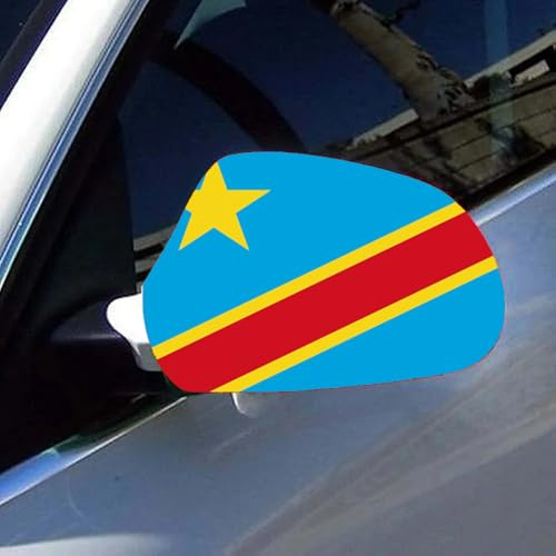 Modische Auto-Außenspiegelabdeckung Mit Flagge Der Republik Kongo, 1 Paar, Stretch-Stoff, Seitenansicht, Auto-Rückspiegel-Schutzabdeckung, Außenspiegel-Flaggen-Zubehör, Universalgröße Für Au