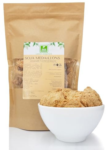Soja Medaillons von der Grünen Essenz 500g (2*250g) - Veganer Fleischersatz - Soja Nuggets - Vegan Protein - veganes Lebensmittel - Alternative zu Fleisch - vegan Medaillons (500 Gramm)