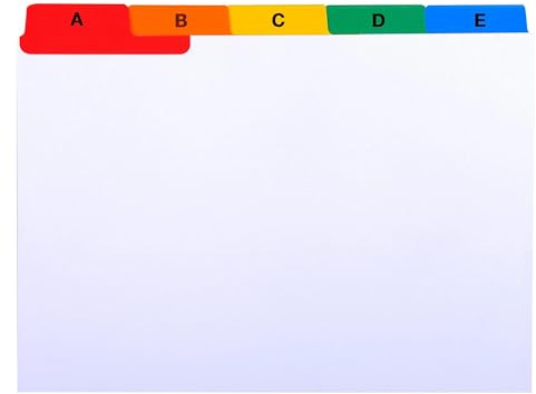 Exacompta - Ref 13997E - Box of 10 Index Dividers Printed from A to Z White Card 160g 25 Compartments - A6 - White