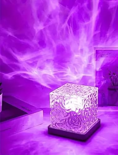 Premium Quality Dynamic LED Water Ripple Lamp, USB Powered, Power Efficient, Chrome and Nebula Patterns