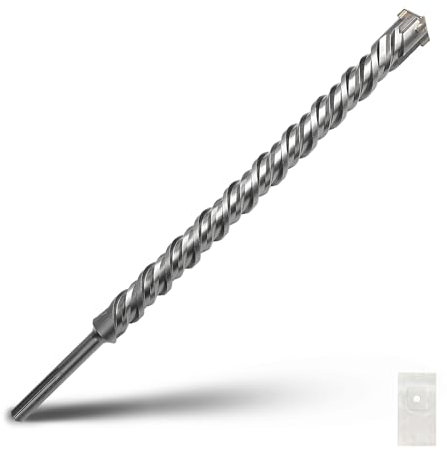 SDS Max Bohrhammer, 35 x 800 mm, Hartmetallspitze, Steinbohrer für Mauerwerk, Ziegel, Stein, Beton (Länge: 800 mm, 35 mm Durchmesser)