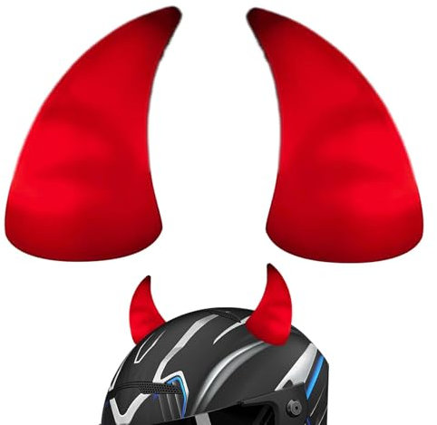 Schutzhelm-Ohren, Motorrad Helm Hörner Eckdekoration, Motorradhelm Teufelshorn, Helm-Dekoration, Silikon Katze Ohren Mit Bändern Netter Helm Zubehör, Crazy Ears Helm-Ohren Accessoires