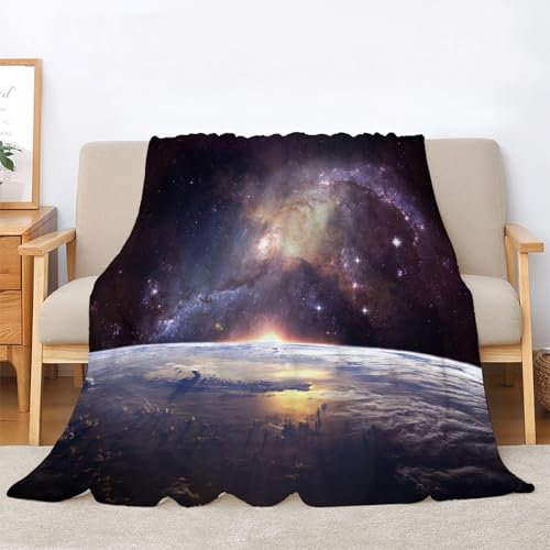 BIAFRA Kuscheldecke Flauschig Raum Flanell Decke 135x200 Stern Microfaser Sofadecke & Couchdecke, Weiche Kuschelige Wohndecke Blanket, Klein Decken für Sofa Couch