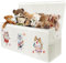 VERONLY Extra Large Toy Box Storage for Boys Girls Collapsible Toy Chest Organiser with Lid,Toy Chest Bin Container with 2 Mesh Pockets and Handles,96x34x39cm(Beige)