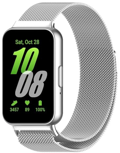 Panda Bobo Stainless Steel Mesh Band for Samsung Galaxy Fit 3 SM-R390, Adjustable Replacement Strap