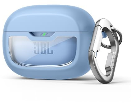 SURITCH Custodia Compatibile con JBL Wave Beam 2/JBL Wave Beam/JBL Wave 200 TWS,Bloccaggio Antiurto Copertura per Earpods con Kit di Pulizia e Carabina Anello per Chiavi,Blu