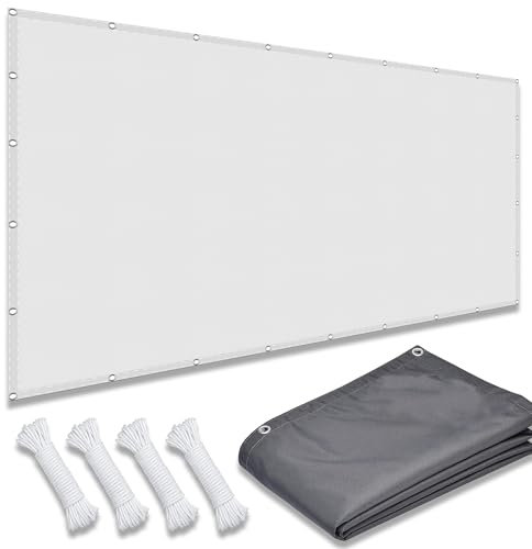 Voile d'ombrage Toile Ombrage 1.3 x 2.6 m UV Protection Toile Ombrage UV Protection avec Le Kit de Fixation Filet Brise Vue pour Extérieur Jardin Terrass Balcon, Blanc