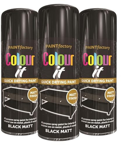 Balaju Height 3X B.H All Purpose Black Matt Spray Paint for Interior & Exterior use for Metal, Plastic, Wood, Ceramic, 400ml each with Matt Finish and Quick Drying, Pack of 3