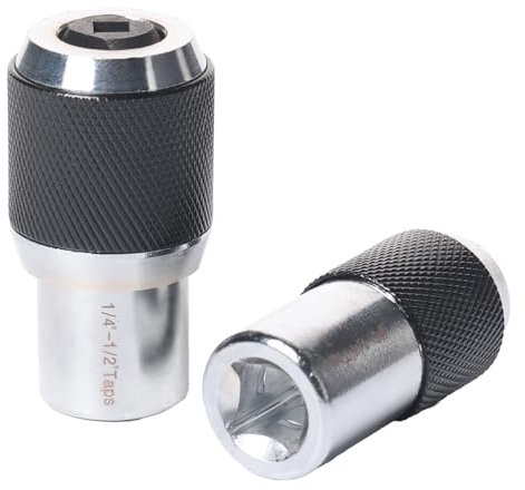 FyMosem 2PCS Tap Socket Set Adjustable Tap Socket Adapters 3/8 Drive Tap Holder Tapping Sockets Thread Taps Extractor Tool with Adjustable Jaws for #6-1/4 and 1/4-1/2 Taps Reamers Screw Extractors