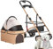 PJDDP 3 en 1 Poussette pour Chien Chat, Poussette Chien Tout Terrain, Pliable Portable Landau pour Animaux avec Ceinture De Sécurité, Panier De Rangement,Rose Gold