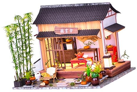 IMIKEYA 1 Ensemble Maison Chinoise DIY de Maison de Jardin à Assembler Éducatif pour Décoration de Bureau et Intérieur pour Fêtes Thématiques