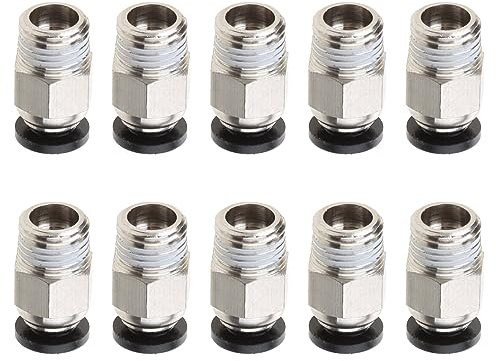 Druckerteile Pneumatischer Schnellverbinder Edelstahl Fitting PC4 01 M10 (10 Stück) Schnellverbinder