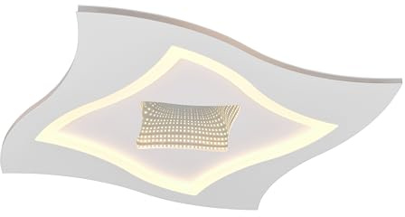 Trio Leuchten LED Deckenleuchte Klint 633610131, Metall Weiß matt, Infinity-Mirror Effekt, 21 Watt LED + RGB Farbwechsel, Fernbedienung, Lichtfarbe und Helligkeit einstellbar, Nachtlicht