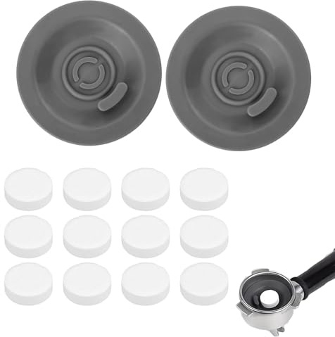 2 Pcs Cleaning Disc with Cleaning Tablets 12 Counts Compatible with Ninja Luxe Coffee Machine, Reusable 54mm Silicone Cleaning Pad, Universal Coffee Machine Handle Accessories