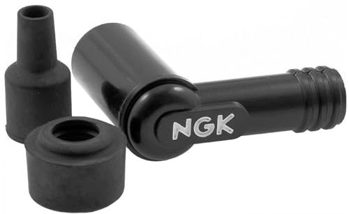 NGK Zündkerzenstecker LB05E für PIAGGIO X8 ab 2004 125 ccm | Kurzer NGK Scooter-Stecker LB05E, entstört, schwarz, Kunststoff; für Zündkerzen mit großem Nippel, inkl. Gummidichtungen