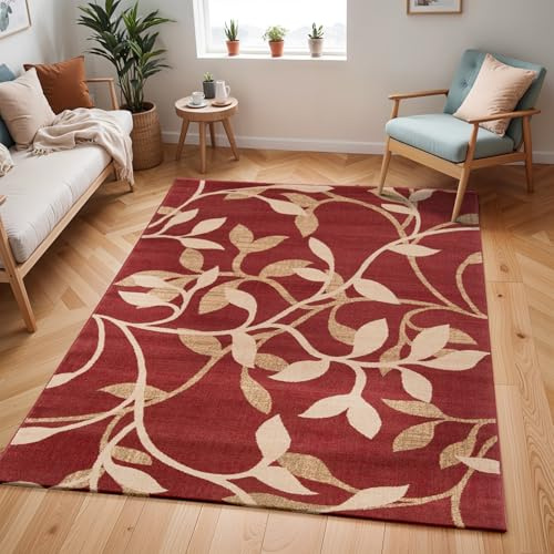 Livabliss Balsam Rouvrel Abstract Rug – 200x290 cm, Burgundy, Beige & Brown | Burgundy, Beige & Brown