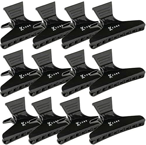 Kobe Professional Butterfly Hair Clips - Pack of 12 - Strong Grip Butterfly Clips/Clamps - Hair Claw Clips - Hair Accessories - Hairdressing Clips - Hair Clips Women