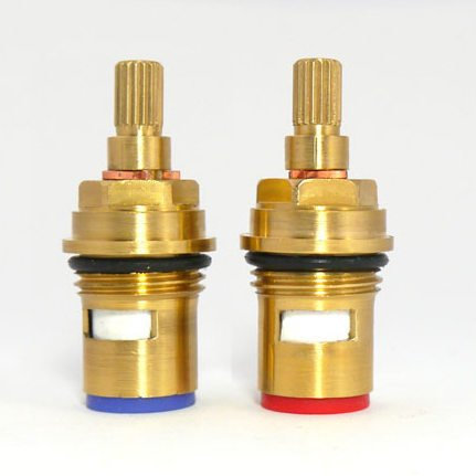 Wasserhahn-Einbauventil, Ersatzteil für Modelle von Franke, Messing, Keramikscheibe, Vierteldreheinsatz, Stopfbuchse P253L (18 SPLINE WITHOUT THREADED COLLAR)