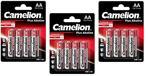 CAMELION Lot de 3 Blisters de 4 piles LR06/AA Super alcaline 1,5V