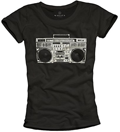Hip Hop T-Shirt - für Mädchen Coole Musik Geschenke schwarz Größe S