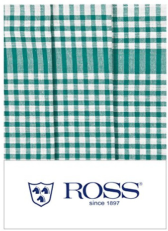 Ross 3er Pack Baumwoll-Geschirrtücher Bauernkaro grün, 50x70 cm