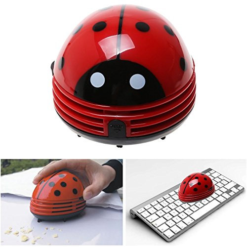 Rojo Mariquita Aspiradora de Mesa Eléctrica Mini Limpiador de Polvo