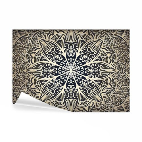 decomonkey Fototapete Mandala, 400x280 cm, XL, Orient Ornament schwarz gold | Tapete, Wandbild, Bild, Fototapeten, Tapeten, Wandtapete