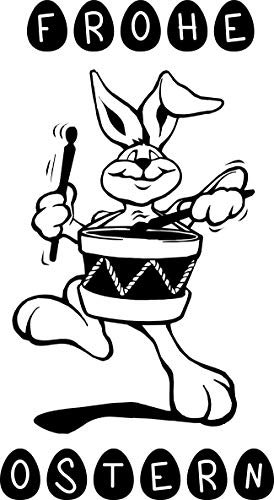 Wandtattoo: FROHE OSTERN, Osterhase, Kinder, Tiermotiv, Kinderzimmer, süß, niedlich, Easter //Farb- und Größenwahl (Flieder - 300 mm x 170 mm)