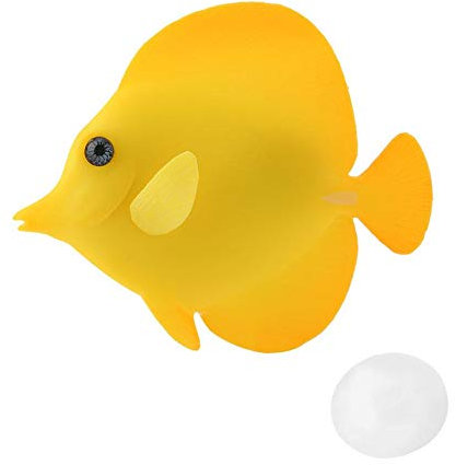 Aquarium Poissons Artificiels Aquarium Flottant Faux Poissons Tropicaux Drôle Lumineux Silicone Poissons Réaliste Poissons en Mouvement Ornements De Décorations avec Ventouse(#3)