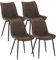 WOLTU Esszimmerstühle 4er Set, Küchenstühle, Wohnzimmerstühle, Polsterstühle mit Rückenlehne, für Esszimmer, Küche, Wohnzimmer, Büro, Sitzfläche aus Kunstleder, Metallbeine, Braun BH210br-4