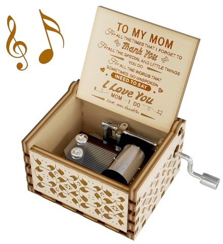 Ucuber Spieluhr mit Aufschrift You are My Sunshine, Geschenk für Mutter von Tochter, Holz, lasergraviert, Vintage-Mini-Größe, einzigartige beste Muttertag, Geburtstag/Weihnachten, Erntedankfest
