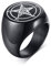 PJ JEWELLERY Gotisches Schmuck Siegel Siegel von Luzifer Ring Pentagramm Ziegenkopf Baphomet Satanismus Satan Ring Band für Männer in Edelstahl, Größe 59 (18.8)