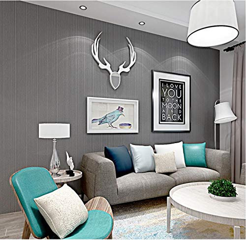 Tapete Feine Streifen Dunkelgrau Wand Papier Moderne Minimalistische Vliestapete für Schlafzimmer Wohnzimmer Kinderzimmer Sofa TV Hintergrund Wohnkultur /20.8 In 32.8 Ft=57 Sq.ft (10,05 m x 0,53 m)