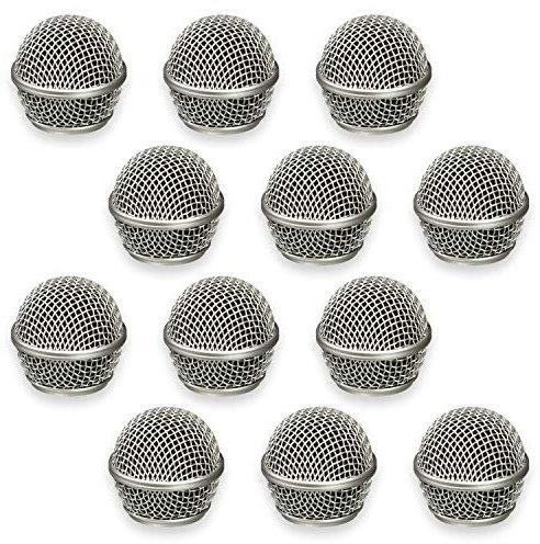 Performance Plus M58S-12 Netzgitter Ersatzpaket für Shure SM58 Original Nickel gebürstet - 12 Stück
