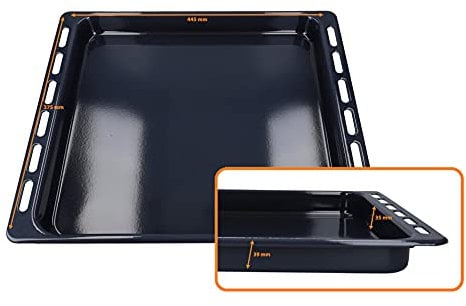 DL-pro Backblech Fettpfanne 445x375x39 für Bauknecht Ignis 481010764532 für Whirlpool Modelle AKP.. AKZ.. hoch emailliert für Backofen Ofen Herd