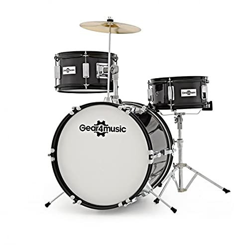 Akustik Junior Drum Kit 3-teiliges Kinderschlagzeug für Kinder 5-10 mit Snare Bass Tomtom Becken von Gear4music