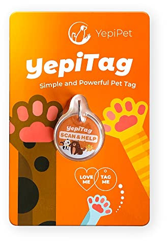 YepiTag: Smart Pet Tag, Durable Pet ID Tag for Dogs and Cats, QR Link to Customized Online Profile and Secure Privacy Setting, Stainless Steel Ring