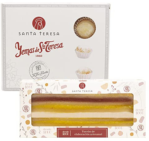 Santa Teresa - Pack de Yemas de Santa Teresa sabor tradicional y Pan de Cádiz - Elaborado de forma artesanal - Sin aditivos y sin conservantes
