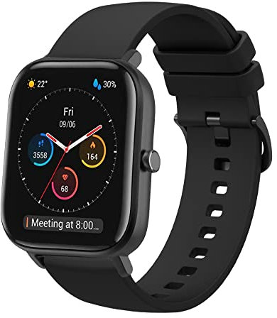 CHULN Bracelet universel en silicone noir 20mm pour Amazfit GTS, GTR 42mm, Bip, GTS 2, 2 Mini, 2e et plus